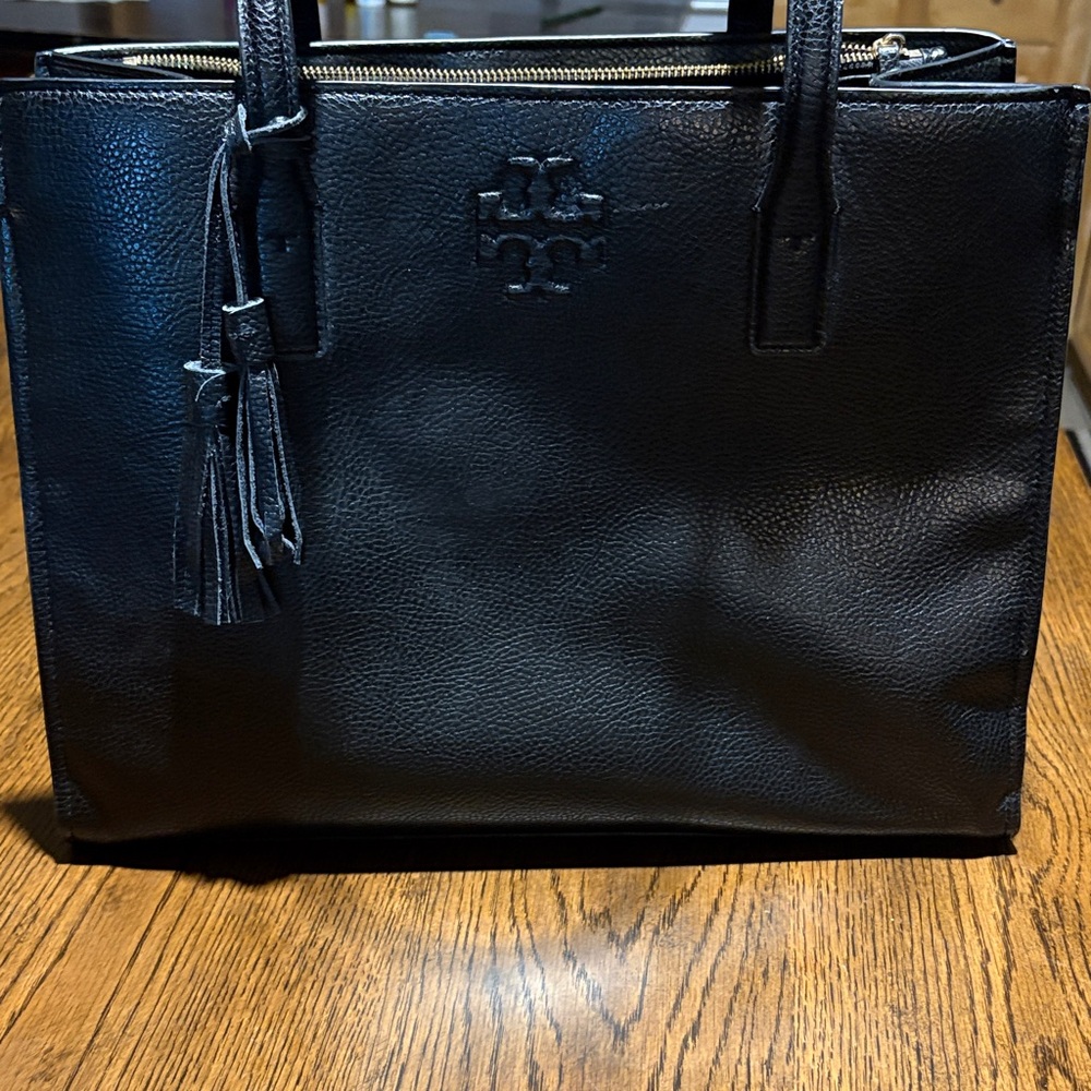 Tory Burch Black Pebbled Leather Handbag